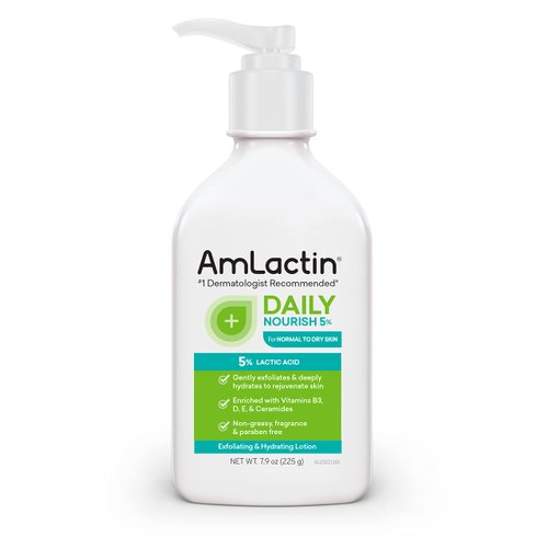 AmLactin Daily Nourish 5% - 7.9 oz Body Lotion with 5% Lactic Acid - Exfoliator and Moisturizer for Dry Skin​