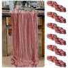 eQFeast 6 Pieces Cheesecloth Table Runners 10 Ft Dusty Rose Table Runner Gauze for Boho Rustic Wedding Centerpieces, Baby Shower Decorations Tea Party Mother’s Day Dinner Dusty Pink