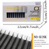 SEEDEW 4D Lash Extensions, 0.07mm D Curl MIX8-15mm 12 Rows/Tray, W Shape Flat Stem, Korean PBT Volume Eyelash Grafting for Beginner Artist, Lash Tech, Beauty Salon(4D-Matte Black-0.07-D-MIX8-15mm)