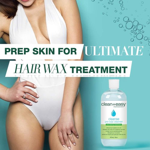 Clean + Easy Cleanse- Pre Wax Cleanser, Removes Any Traces Of Oils and Make-up Before Hair Removal, Essential Pre-Treatment for Effective Waxing, 16 oz