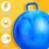 Lewtemi Hopper Ball for Adults, 29 Inch Bouncing Ball Hippity Ball with Handle Rubber Hop Ball, Jumping Hopping Ball Exercise Ball with Air Pump for Outdoors Sports Games Exercise (Blue Green Cloud)
