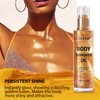 AbluFirst Shimmer Body Oil 100ml Summer Body Glitter Moisturizing Light Shimmer Glow Non-Sticky Summer Body Luminizer and Illuminator Smooth (3.38 Fl Oz (Pack of 1), Gold)