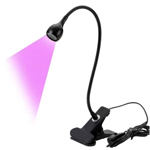 Layhou 3W Nail Glue Curing Lamp Portable Flexible LEDs Light Flexible Goose Neck Ultraviolet Lamp with Clamp & Switch for Nail Glue Curing DIY Professional Nail Art Tools Pink