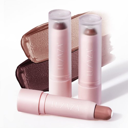 LUXAZA 2PCS Tinted Lip Balm Chapstick with Color, Natural Semi - Gloss Finish, Hydrating/Coloring 2 in 1 Moisturizer Lip Stick for Girls & Women #01＋#05