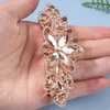 Yheakne Crystal Wedding Hair Clip Barrette Gold Rhinestone Hair Barrette Bling Bridal Headpieces Decorative Head Clip Headwear Crystal Hair Clip Bride Hair Accessories for Women and Girls (Champagne)