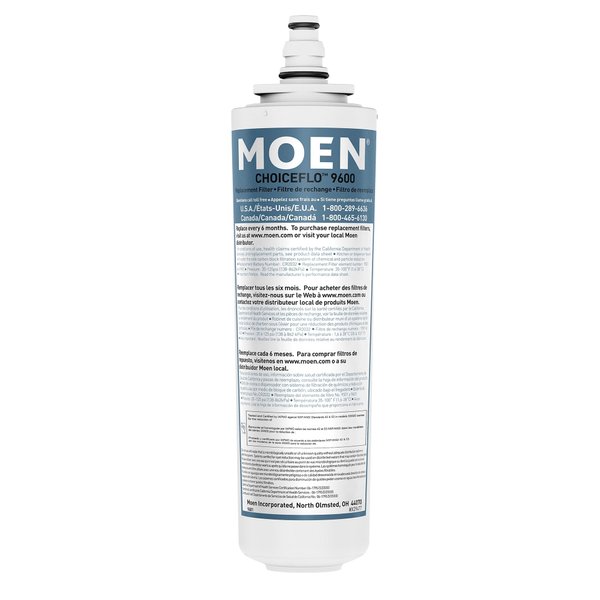 Moen 9601 ChoiceFlo Replacement Water Filter Compatible with Moen Sip Filtered Kitchen Faucets