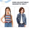 Kajeer 4PCS Kids Boys Adjustable Magnetic Belt - Big Elastic Stretch Belt with Easy Magnetic Buckle (Navy Blue/Grey/Black/Brown)