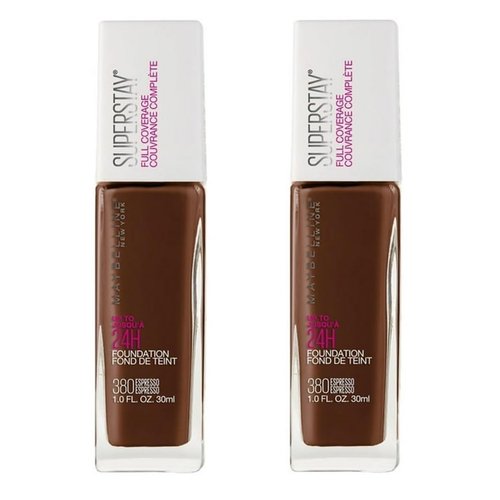 Pack of 2 Maybelline New York Superstay Full Coverage 24HR Liquid Foundation, Espresso 380