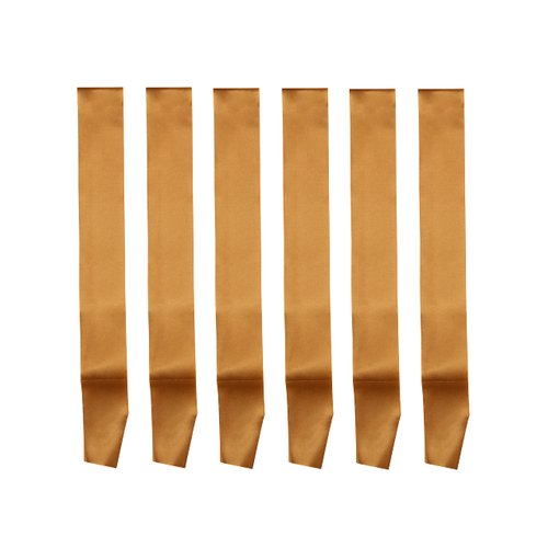 I-MART Blank Satin Sash, Princess, Beauty Queen, Homecoming, Winner, Mayor, Make Your Own Pins, Party Plain Pageant Sashes (Pack of 6 - Dark Gold)