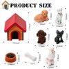 Rileryan 8PCS Miniature Dogs House Figurines Tiny Puppy Dog Sets Animal Figures Home Desk Fairy Garden Decor Cake Toppers Christmas Birthday Gift