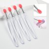 heemeei Silicone Nail Powder Applicator Brush, 10Pcs Reusable Silicone lip Brush Nail Art Brushes for Manicure Holographic Chrome Mirror Glitter Powder Pigment Lipstick Eyeshadow Makeup(Red)…