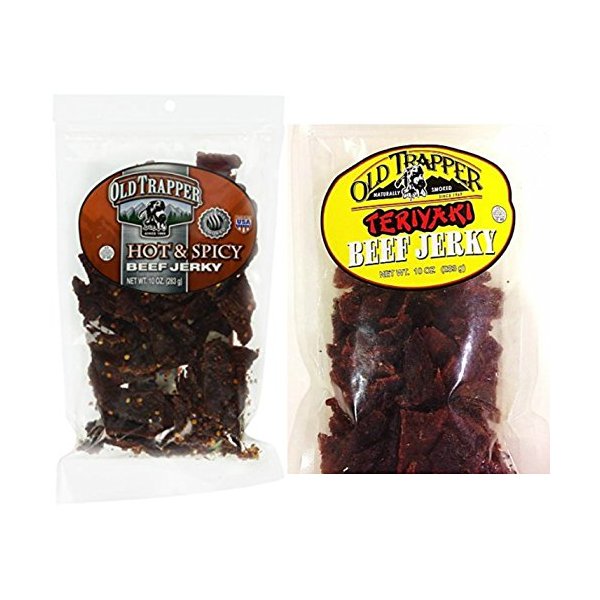 Old Trapper Beef Jerky COMBO (HOT & SPICY) + (TERIYAKI) PACK OF 2