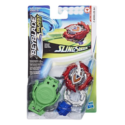 Beyblade Burst Turbo Slingshock Starter Pack Z Achilles A4 Top and Launcher, Multicolor
