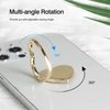 2 Packs Glossy Finish Love Heart Shaped Cell Phone Ring Holder Stand, 360 Degree Rotation Finger Ring Kickstand with Polished Metal Phone Grip (Gold)