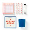 Brass Monkey Fighting Words – Fast Paced Word Making Dice Game Includes Sand Timer 15 Six-Sided Dice and Dice Cup, 2+ Players
