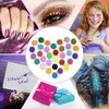 Temporary Glitter Tattoos Kit for Kids,32 Glitter Colors,165 Stencils,3 Glue,5 Brushes,1 Powder Puff,Adults & Kids Arts Glitter Make Up Kit,Holiday Gifts for Girls & Boys.