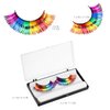 Rainbow Eyelashes 6 Pairs Colorful Tinsel Glitter Lashes Halloween False Lashes Rainbow Accessories For Christmas Circus Dance Dress Cosplay Costumes Supplies