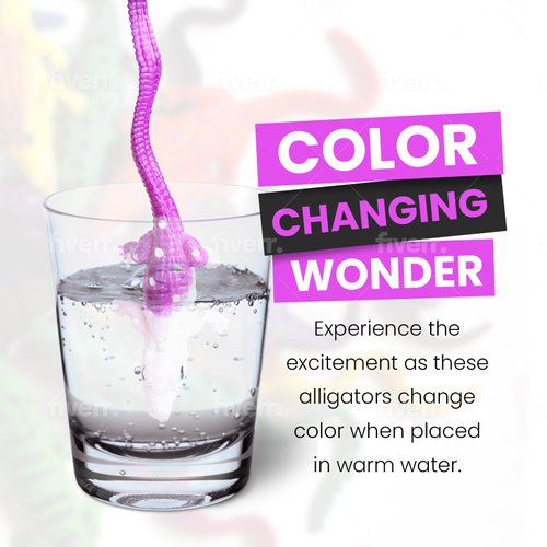 SENSORY4U Crocodile Toys 16 pcs 6 Inch Alligator Action Figure, Crocodile Hunter Action Figure, Crocodile Animal Toy - for Party Favors, Gifts, Prizes, Rewards, Giveaways - Assorted Colors (Colorful)