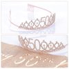 50th Birthday Sash and Tiara Set Rose Gold Birthday Sash Crown Birthday Party Favors Supplies for Birthday Party