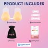 VBT Adhesive Bra Lift - Strapless Sticky Bra for Women Push Up Invisible, Reusable Stick on Bra Nipple Covers Self Silicone Braless Bra (Medium, Begie) Beige