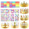 Axeyil 38 Pcs Paper Crowns for Kids Boys Girls Adults Princess Prince King, Classroom Crown, Birthday Party Hats with Gold Gem Jewels Number Letter Stickers, DIY Decorate Decor Favor Supplies