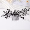 Missgrace Women Handmade Gothic Black Full Rhinestones Side Hair Comb Prom Party Special Occasion Punk Headpiece Black Women Rhinestones Hair Accessories for Women Gilrs (Black 1)