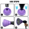 Collapsible Hair Dryer Diffuser,Silicone Dryer Hair Diffuser for Curly Hair- ​​​Lightweight Portable Travel ​Folding Design ​Fit Most Hair Dryers with Nozzle Diameter D-1.57Inch to 1.96 Inch (Purple)