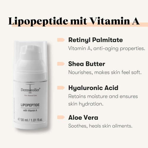Dermaroller, New Natural Line Lipopeptide Night Cream Hyaluronic Acid Vitamin A and Shea Butter Combine to Moisturize and Repair Tired Stressed Skin Helps to Reduce Fine Wrinkles oz, 1.01 Ounce