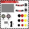 NUTTYBASH Fast One Birthday Decorations for Boys, Race Car Birthday Party Decorations Include Fast One Banner Backdrop Balloons Flag Checkered Foil Balloons, Fast One Birthday Party Supplies