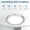 Youtob LED Flush Mount Ceiling Light, 15W 100 Watt Equivalent, 1200lm Brushed Silver Round Lighting Fixture for Closets, Kitchens, Stairwells, Basements, Bedrooms, Washrooms (Cool White 4000K)