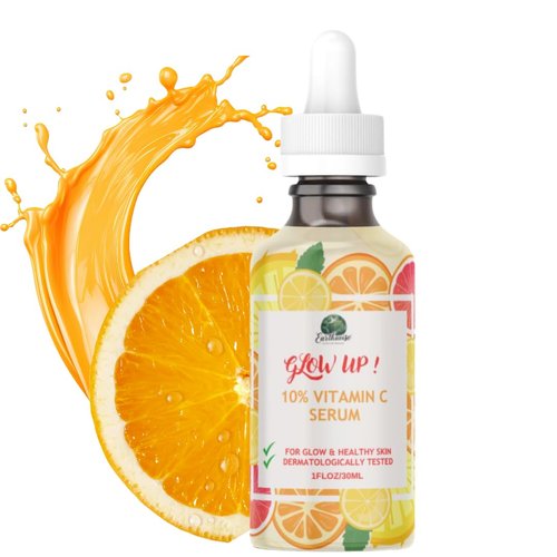 EARTHWISE SKINCARE 10% VITAMIN C Face Serum For Glowing Skin | Water Based Serum | Booster Face Serum | Highly Stable Vitamin C Face Serum For Women and Men - 30ML
