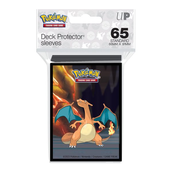 Ultra PRO - Gallery Series: Scorching Summit 65ct Card Deck Protector Sleeves for Pokémon, Ultra Clear Card Sleeves with ChromaFusion Tech, ft. Charizard, Salazzle, Torkoal, & Alolan Marowak