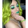 G&T Wig Green Bob Wavy Wigs for Women Lime Green Wig Middle Part Heat Resistant Party Halloween Cosplay Costume Wig(14 inch, ombre green)