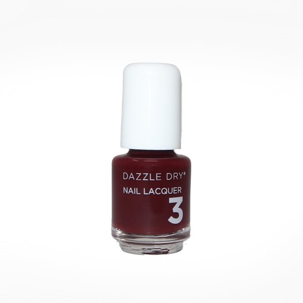 Dazzle Dry Nail Mini Lacquer (Step 3) - Passionate Red - A deep red wine with a dark twist. Full coverage cream. (0.17 fl oz / 5 Manicures)