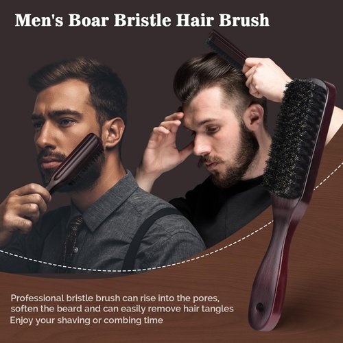 zyxqq Hair Brush for Men, Professional Styling Combs for Men, Boar Bristle Hair Brushes and Men Hairbrush for Dry or Wet Long Short Thick Thin Curly Straight Hair