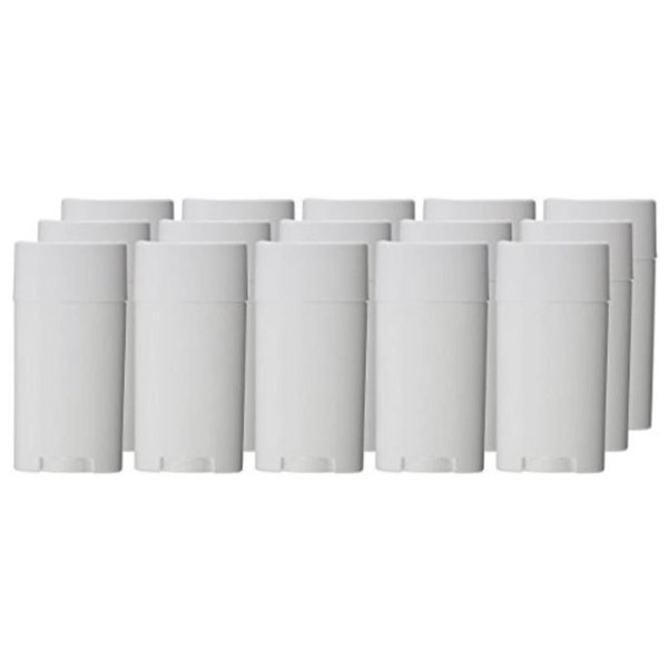 Wholesale 15ML BPA Free White Empty Plastic Oval Deodorant Containers Lip Balm Tubes Lipstick Tube For Crayon Chapstick Homemade(20PCS)