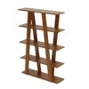 Cutemini Dollhouse Shelf Furniture Bookshelf 1/12 Scale Miniature Wooden Storage Rack Four Tier Shelves Doll House Accessories and Furniture Display Stand Mini Scene Ornaments Decoration (Brown)