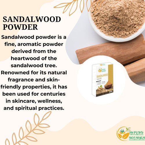 Herbs Botanica Chandan Sandalwood Powder Organic 2 oz For Skin, Face Pack, Face Mask, Worship Tilak, Auspicious Occasions 100% Natural, Soothing, Cleansing, Wrinkles