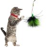 Kat Fly Cat Wand Refill Teaser Toy - Interactive Cat Wand Toy Attachments for Indoor Cat and Kitten - Cat Toy with Real Feather Best Cat Toys for Bored Cats, Cat Teaser Toy - Bug (Green)