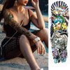 Colorful Sleeve Tattoos Stickers, Full Arm Temporary Tattoos Sleeves, Fake Watercolor Body Art Arm Tattoo for Kids Women Makeup, 8-Sheet
