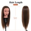 20" Mannequin Head Human Hair,90% Real Hair Mannequin Head,Cosmetology Human Hair Mannequin Doll Head for Hair Styling,Practice Braiding Styling Head with Table Clamp Braiding Set