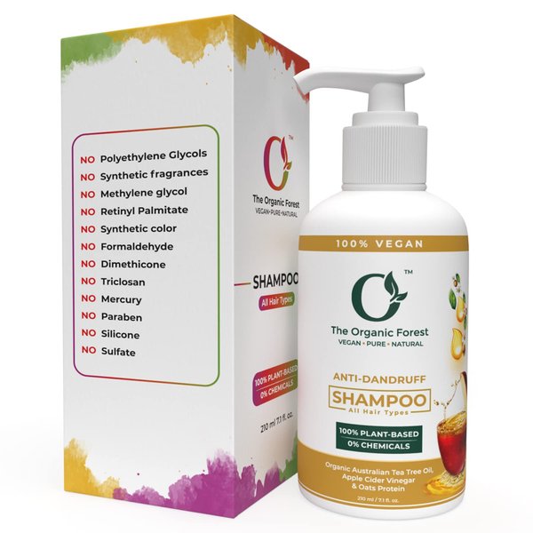 Anti Dandruff Shampoo - Sulfate-Free, Dry Scalp Soothing, Itchy Scalp Relief, Tea Tree Oil & Apple Cider Vinegar, Paraben Free Shampoo - Best Shampoo for Dandruff, Flakes, Itching & Scalp Care