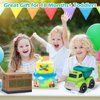 Toddler Toys Cars for 1 2 3 4 Year Old Boy, Wheat Straw Dump Truck Toys with Lights and Sounds, No BPA, Phthalates, PVC Outdoor Construction Toys for Toddlers 1-3, Christmas Birthday Gift Party Favors