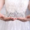 JWICOS Rhinestone Tiara for Women Crystal Queen Crown Wedding Bridal Party (Silver)
