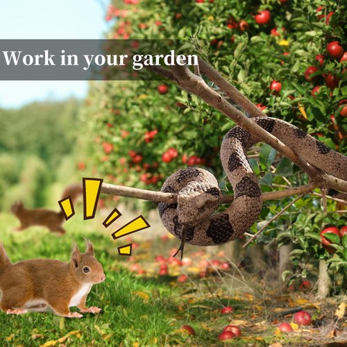 Hsxfl Realistic Fake Snakes Toy Soft Rubber Snake Realistic Keep Birds and Squirrels Away, Rattlesnake Toys for Garden Gift April Fools' Day Party Favors or Halloween Decoration Props