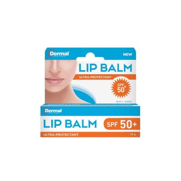 DERMAL THERAPY Lip Balm SPF50 10g -has Been Designed to Nourish and Hydrate The Lips Whilst Providing Protection from Sun Exposure and Moisture Loss
