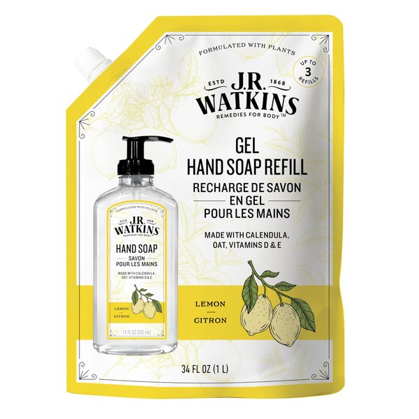 J.R. Watkins Liquid Hand Soap Lemon Refill, 34 Fl Oz