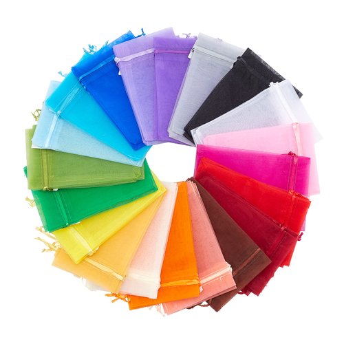 PH PandaHall 200pcs 4x6 Inch Organza Bags 20 Color Sheer Gift Bags with Drawstring Organza Jewelry Bags Chiffon Bags Candy Bags Pouches for Wedding Easter Party Festival Favor Gift Bags