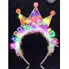 DRESBE Light Up Birthday Headband LED Happy Birthday Headbands Birthday Party Favors Hair Accessories for Women (Blue-Colorful Light)