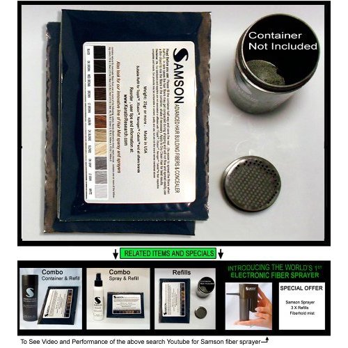 Original Samson Hair Building Fibers DARK BROWN 50gr Refill suitable for all brands